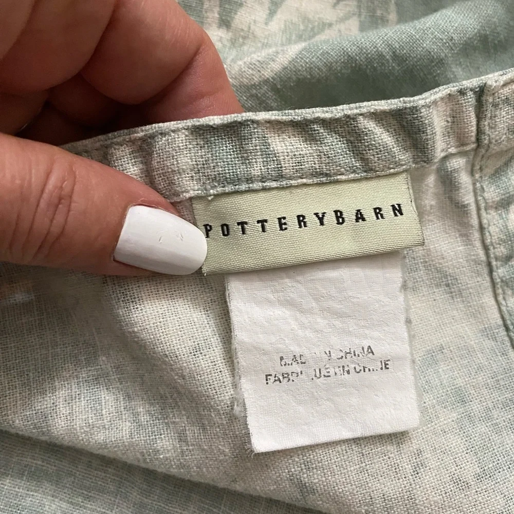 Pottery Barn MATINE TOILE Shower Curtain PORCELAIN BLUE FRENCH LIGHT GREEN